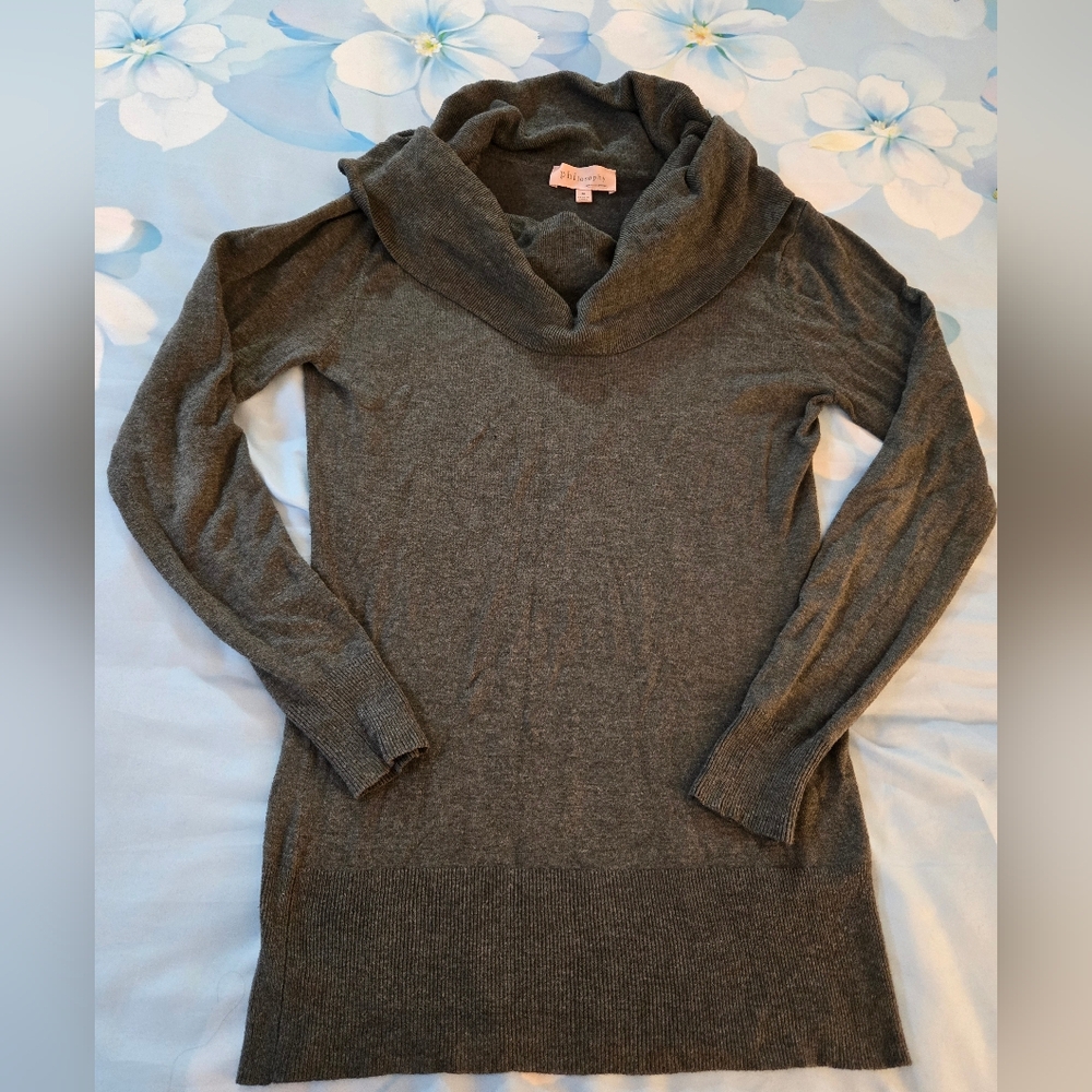 Philosophy Charcoal Cowl Neck Sweater Medium
